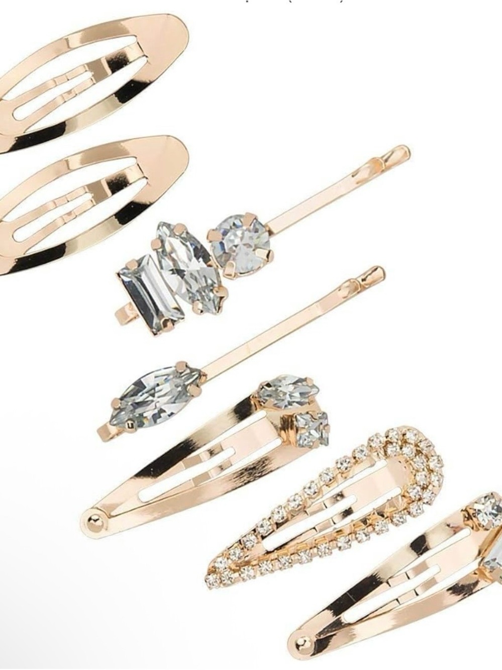 Kitsch Gold Crystal Embellished Hair Clip Set